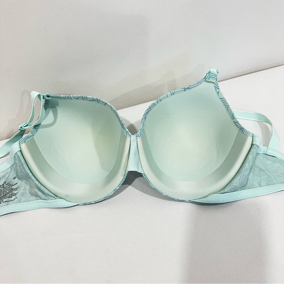 Warner's Bra Mint Green Floral Size 38D Full-Coverage Underwire Lightly Lined - Picture 5 of 11